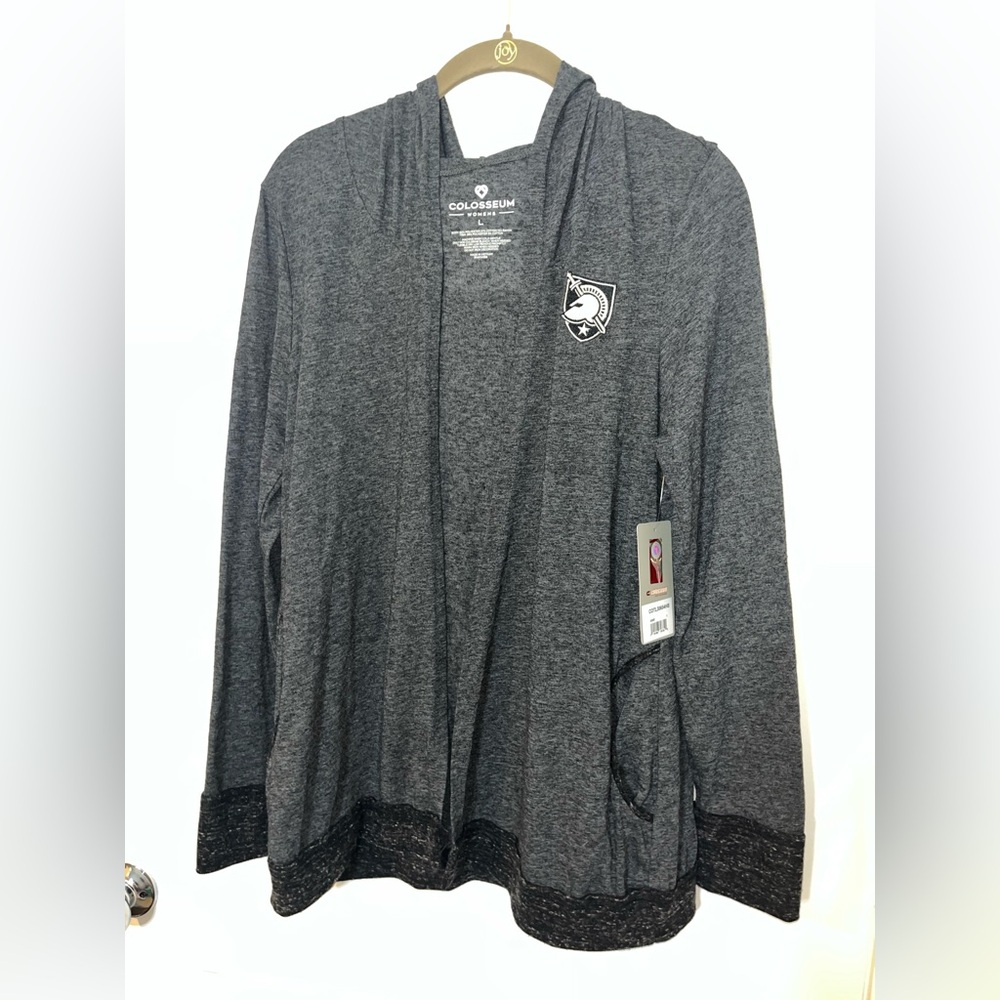Colosseum NWT Charcoal Army Black Knights Lightweight Open Front Pocket Cardigan